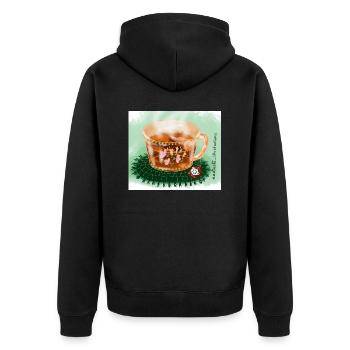 Pause thé - Veste à capuche bio Premium Unisexe - noir - Dos - Nico (187cm)