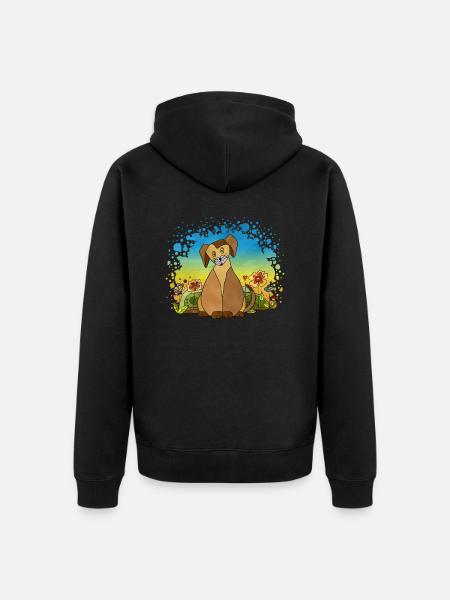 Hund - Unisex Premium Bio Zip Hoodie - Schwarz