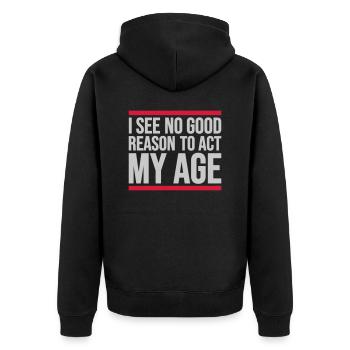pour agir à mon âge - Veste à capuche bio Premium Unisexe - noir - Dos - Nico (187cm)