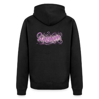 Watzmann - Unisex Premium Bio Zip Hoodie - Schwarz - Hinten - Nico (187cm)