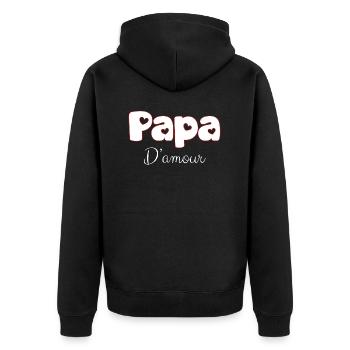 Mon Papa D'Amour Unique Et Incroyable - Veste à capuche bio Premium Unisexe - noir - Dos - Nico (187cm)