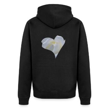 Cœur de Rose Blanche - Veste à capuche bio Premium Unisexe - noir - Dos - Nico (187cm)