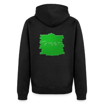 Vert - Veste à capuche bio Premium Unisexe - noir - Dos - Nico (187cm)