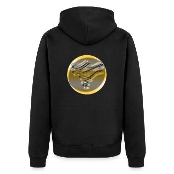Golden ornament - Unisex Premium Organic Zip Hoodie - black - Back - Nico (187cm)