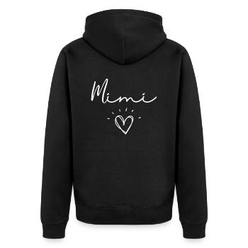 Mimi. mimi gift - Unisex Premium Organic Zip Hoodie - black - Back - Nico (187cm)