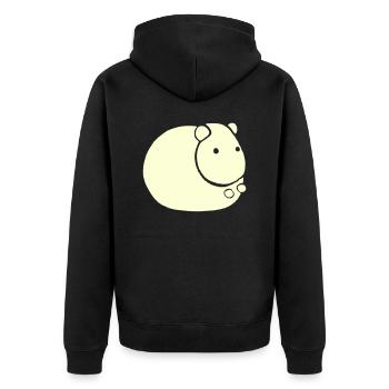 Hamster Cute Animal Rodent Animals Pet Vector 4 - Unisex Premium Organic Zip Hoodie - black - Back - Nico (187cm)