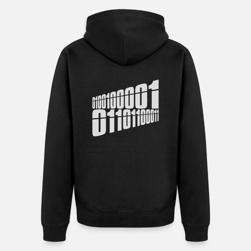 Binär Code Programm Sprache - Unisex Premium Bio Zip Hoodie - Schwarz
