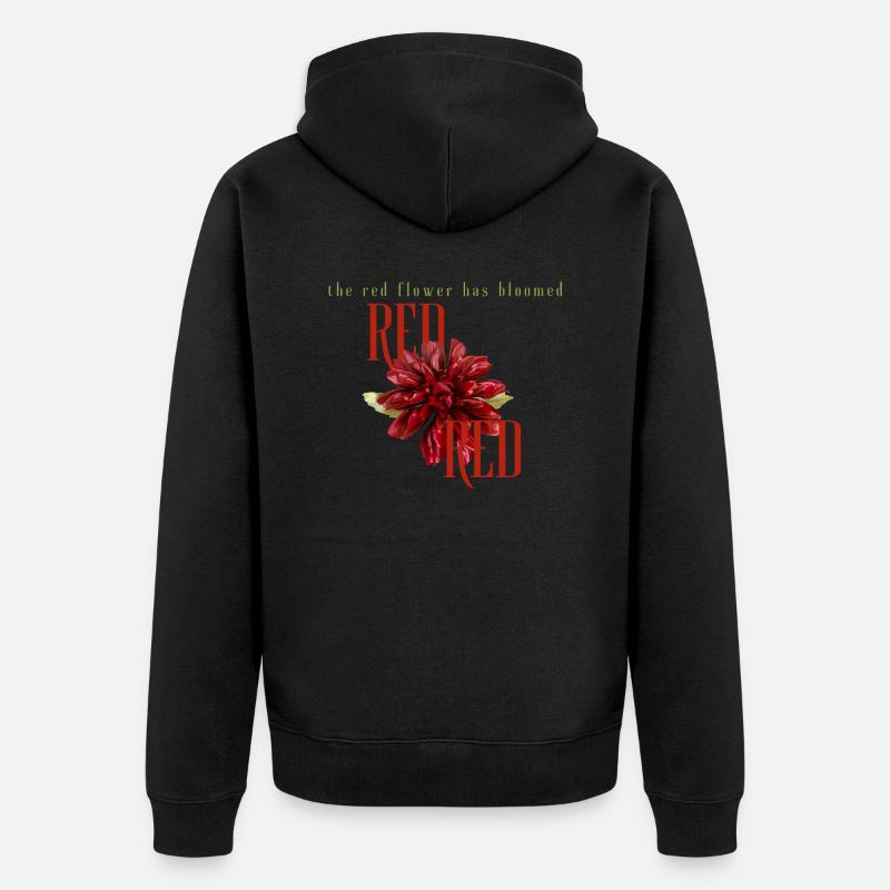 La fleur rouge - Veste à capuche bio Premium Unisexe - noir