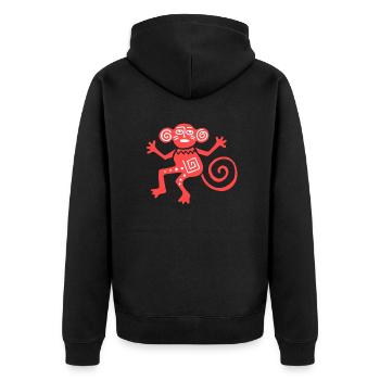 Ancien symbole mexicain, singe, singe - Veste à capuche bio Premium Unisexe - noir - Dos - Nico (187cm)