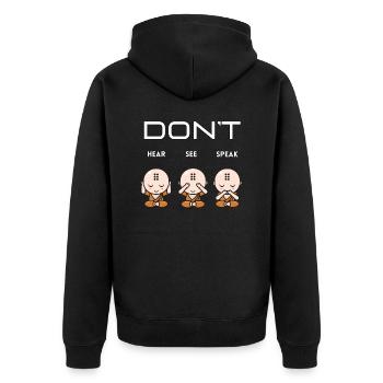 Don't hear see speak boy - Unisex Premium Organic Zip Hoodie - black - Back - Nico (187cm)
