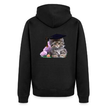 Baccalauréat Maine Coon Graduate Cat - Veste à capuche bio Premium Unisexe - noir - Dos - Nico (187cm)