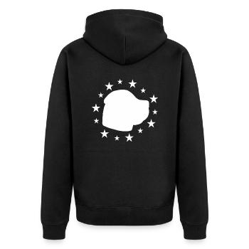 Boerboel - Unisex Premium Bio Zip Hoodie - Schwarz - Hinten - Nico (187cm)