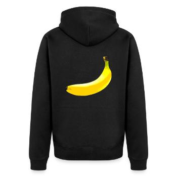 Banane - Unisex Premium Bio Zip Hoodie - Schwarz - Hinten - Nico (187cm)