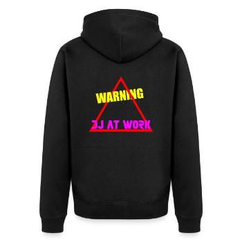 Avertissement dj au travail - Veste à capuche bio Premium Unisexe - noir - Dos - Nico (187cm)