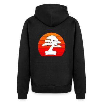 Bonsai tree design for bonsai beginner lovers - Unisex Premium Organic Zip Hoodie - black - Back - Nico (187cm)