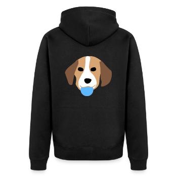 Visage de chiot 3 - Veste à capuche bio Premium Unisexe - noir - Dos - Nico (187cm)