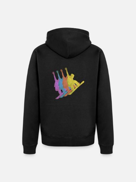 snowboarding - Unisex Premium Bio Zip Hoodie - Schwarz