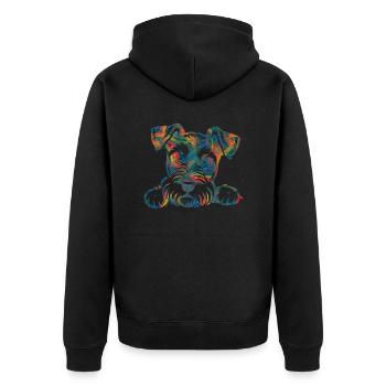 Chien chiot chien mignon Corgi aquarelle Art Cartoon Wof - Veste à capuche bio Premium Unisexe - noir - Dos - Nico (187cm)