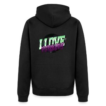 Gift Penguins Dance Cool Bday Funny Christmas Gift - Unisex Premium Organic Zip Hoodie - black - Back - Nico (187cm)