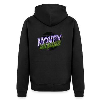 jokes may the fork be with you gift idea cool - Unisex Premium Bio Zip Hoodie - Schwarz - Hinten - Nico (187cm)
