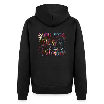 Aimez-moi la Saint-Valentin Joyeux Valentin Saint-Valentin - Veste à capuche bio Premium Unisexe - noir - Dos - Nico (187cm)