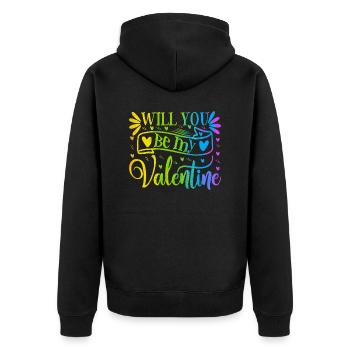 Aimez-moi la Saint-Valentin Joyeux Valentin Saint-Valentin - Veste à capuche bio Premium Unisexe - noir - Dos - Nico (187cm)