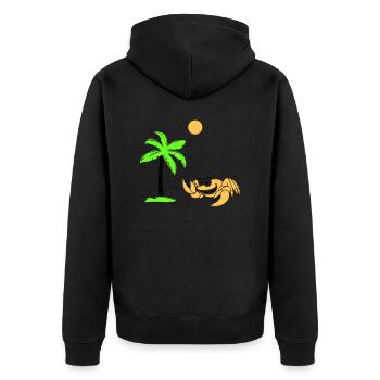 krebs palme - Unisex Premium Bio Zip Hoodie - Schwarz - Hinten - Nico (187cm)