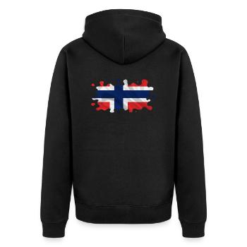 Norwegen Norwegen Flagge Skandinavien Norden Tor Viking - Unisex Premium Bio Zip Hoodie - Schwarz - Hinten - Nico (187cm)