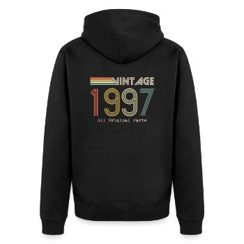 Episch und legendär geboren 1997: 27. Geburtstag - Unisex Premium Bio Zip Hoodie - Schwarz - Hinten - Nico (187cm)