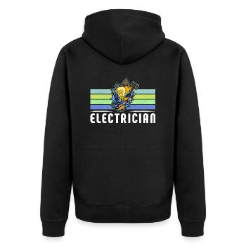 Électricien Électricien Technicien d’éclairage Lampe - Veste à capuche bio Premium Unisexe - noir - Dos - Nico (187cm)