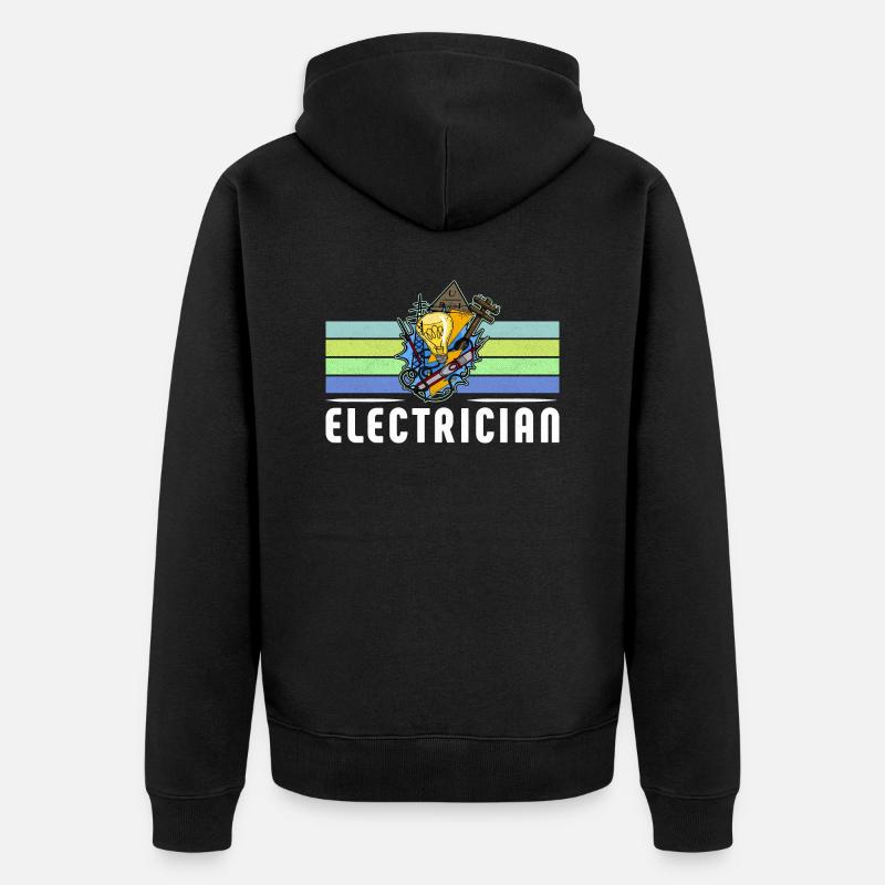 Electrician Elektriker Lichttechniker Lampe - Unisex Premium Bio Zip Hoodie - Schwarz