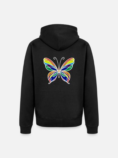 Schmetterling - Unisex Premium Bio Zip Hoodie - Schwarz