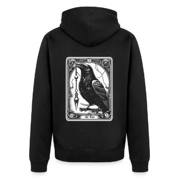 Raven Pendulum Tarot - Unisex Premium Organic Zip Hoodie - black - Back - Nico (187cm)