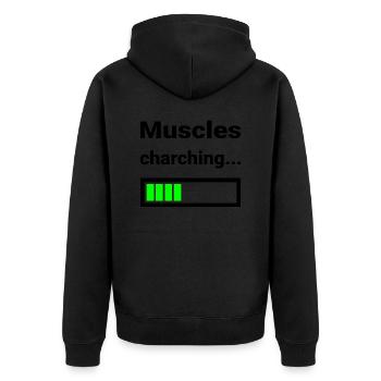 Chemise drôle pour la salle de sport Fitness Musculation Sports - Veste à capuche bio Premium Unisexe - noir - Dos - Nico (187cm)