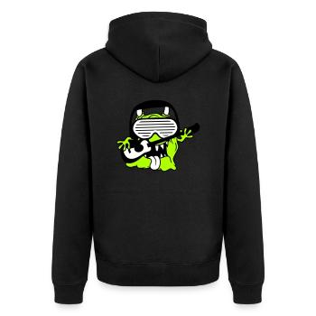 Cool Party Monster Alien joue de la musique de guitare - Veste à capuche bio Premium Unisexe - noir - Dos - Nico (187cm)