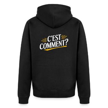 C'est comment ? - Veste à capuche bio Premium Unisexe - noir - Dos - Nico (187cm)