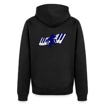Piano Keys Instrument Playing Classical Music - Unisex Premium Organic Zip Hoodie - black - Back - Nico (187cm)
