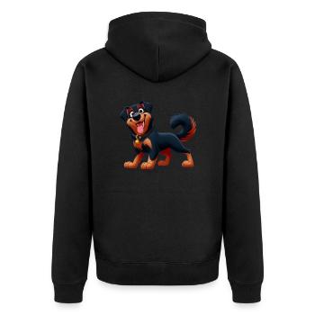 Beauceron 6 - Unisex Premium Bio Zip Hoodie - Schwarz - Hinten - Nico (187cm)