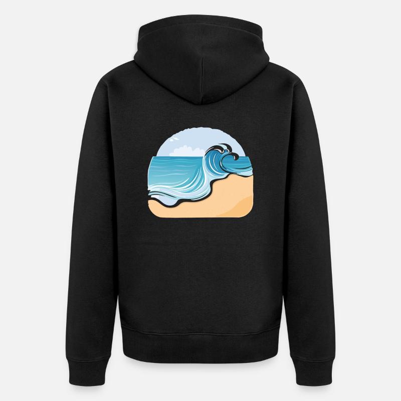 Plage de sable - Veste à capuche bio Premium Unisexe - noir