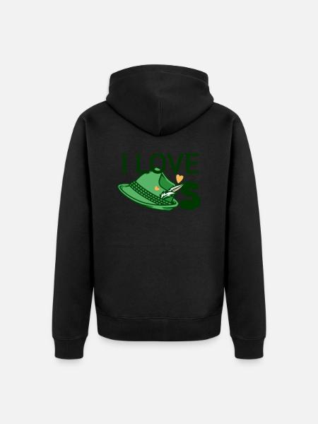 I love hats - Unisex Premium Organic Zip Hoodie - black
