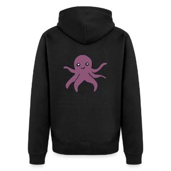 oktopus - Unisex Premium Bio Zip Hoodie - Schwarz - Hinten - Nico (187cm)