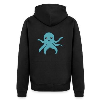 Pieuvre turquoise - Veste à capuche bio Premium Unisexe - noir - Dos - Nico (187cm)