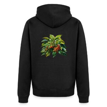 Coffee Plant Barista Coffee Drinking - Unisex Premium Organic Zip Hoodie - black - Back - Nico (187cm)