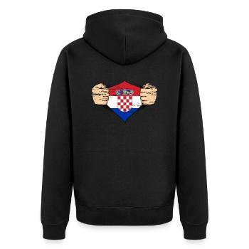Drapeau de la Croatie utilisé - Veste à capuche bio Premium Unisexe - noir - Dos - Nico (187cm)