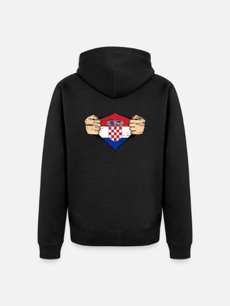 Drapeau de la Croatie utilisé - Veste à capuche bio Premium Unisexe - noir