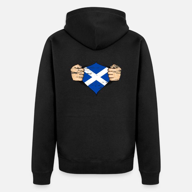 Drapeau de l’Écosse utilisé - Veste à capuche bio Premium Unisexe - noir