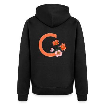 C avec fleurs - Veste à capuche bio Premium Unisexe - noir - Dos - Nico (187cm)