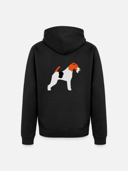 Fox Terrier - Unisex Premium Organic Zip Hoodie - black