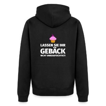 Weihnachten Backen - Unisex Premium Bio Zip Hoodie - Schwarz - Hinten - Nico (187cm)