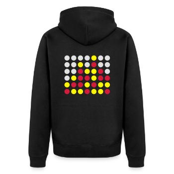 Vier gewinnt! - Unisex Premium Bio Zip Hoodie - Schwarz - Hinten - Nico (187cm)